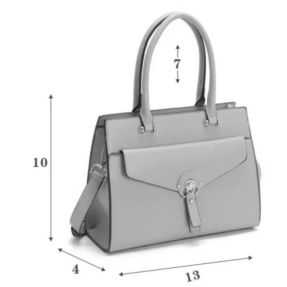 Lavender Light Purple Faux Leather Tote Purse Cross Body Hand Bag - Picture 12 of 12